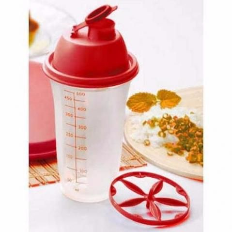 Tupperware Quick Shake 500 ml Tampa Vermelha