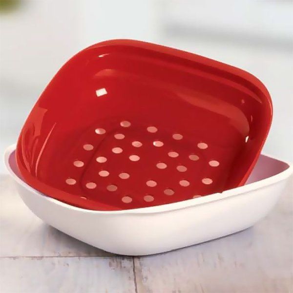 Tupperware Cesto Allegra 1L Branco e Vermelho Porta-Pão